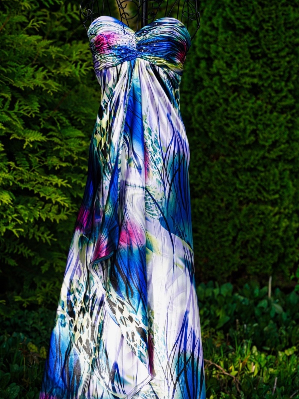 Cinderella Multi-Color Abstract Print Gown - Size 6 - Picture 5 of 5